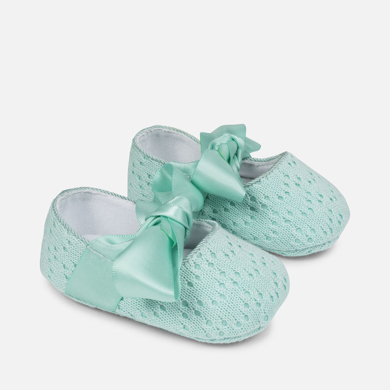 Aqua Infant Shoes Knit Bows Ties Summer Spring Infant